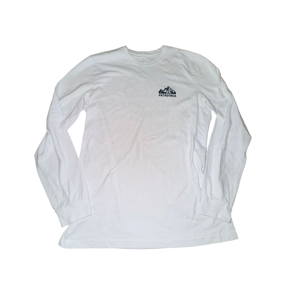 Patagonia Fitz Roy Scope Shirt Men's Size S White Responsibili-tee L/S